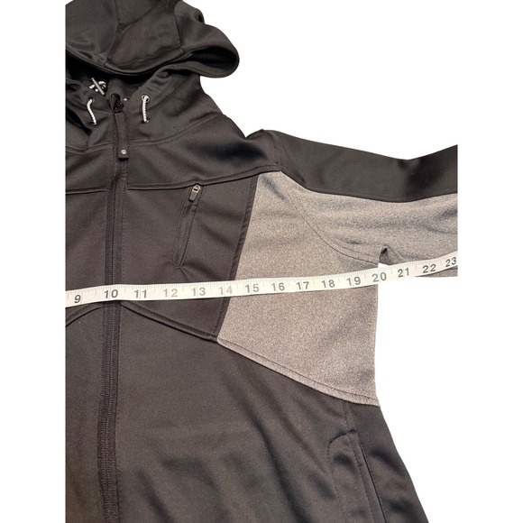 Mondetta Womens Black Grey Full Zip Hooded Performance Jacket Large CA14442 - Picture 4 of 9